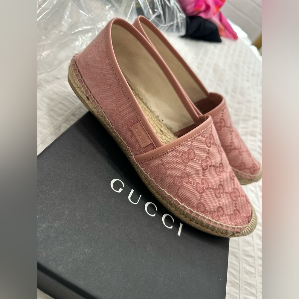 Authentic Gucci GG Supreme Canvas Espadrilles Size: 7.5 | US7.5 IT37.5